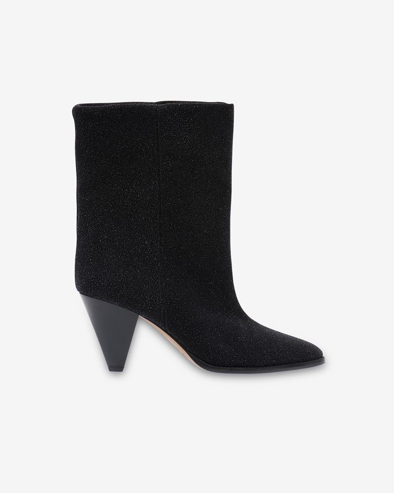 BOTTINES EN CUIR VEAU VELOURS PAILLETE ROUXA