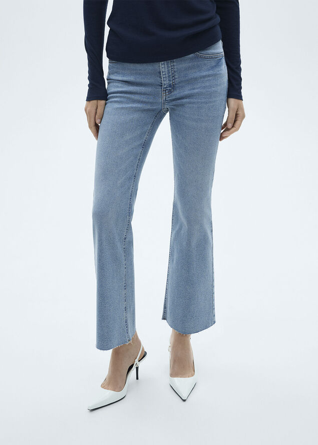 MANGO Jeans Sienna flare crop Open blue