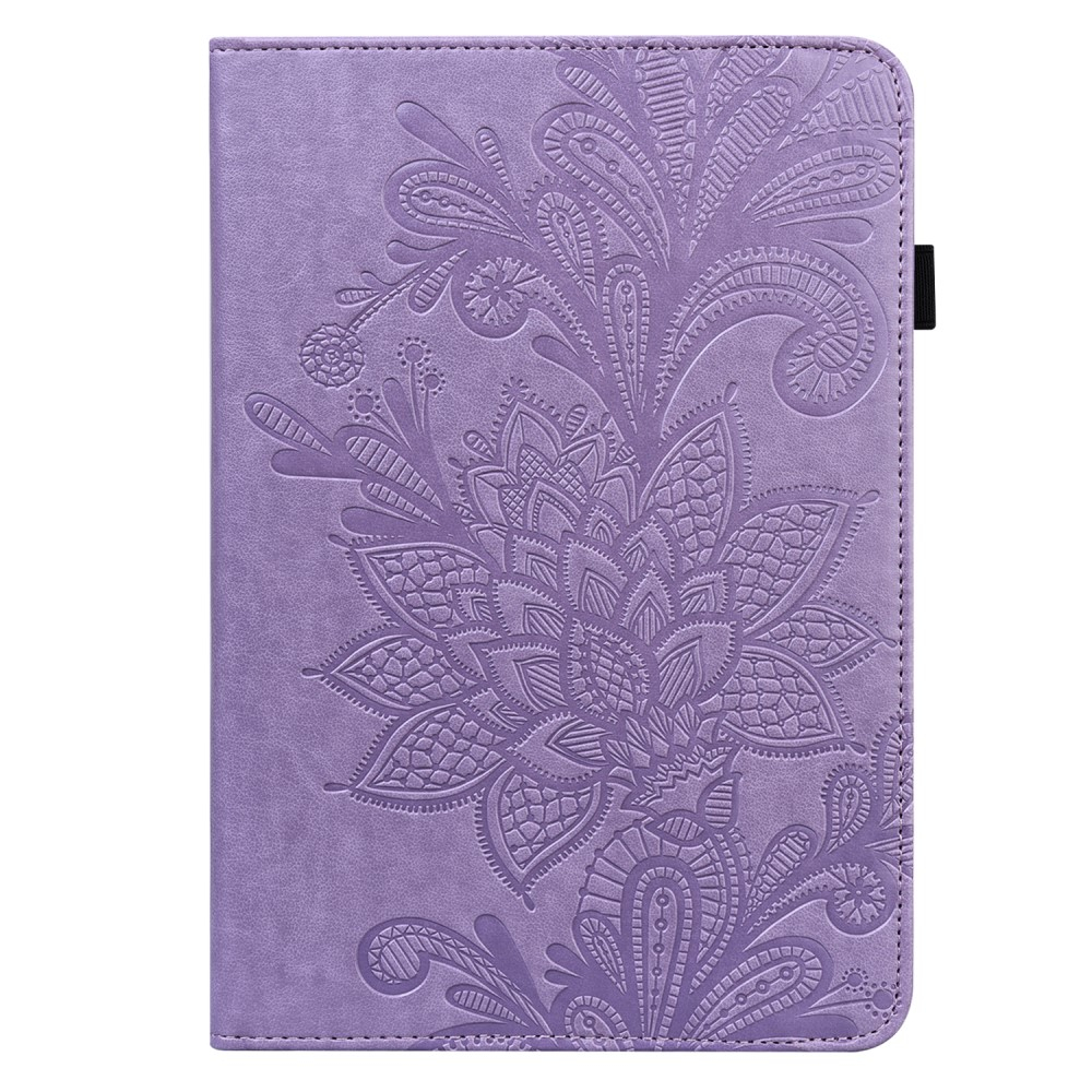 Samsung Galaxy Tab A8 10.5 (2021) Leder Tasche Flip Cover Blumen Mandala Imprint - Lila