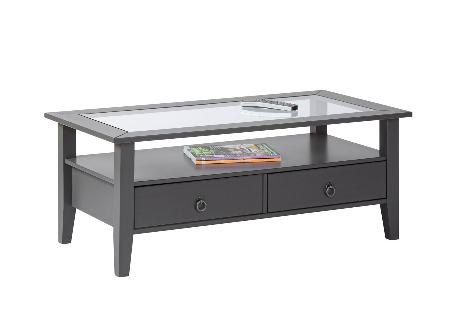 Couchtisch MILO 115x45x60 cm Massivholz Kiefer grau