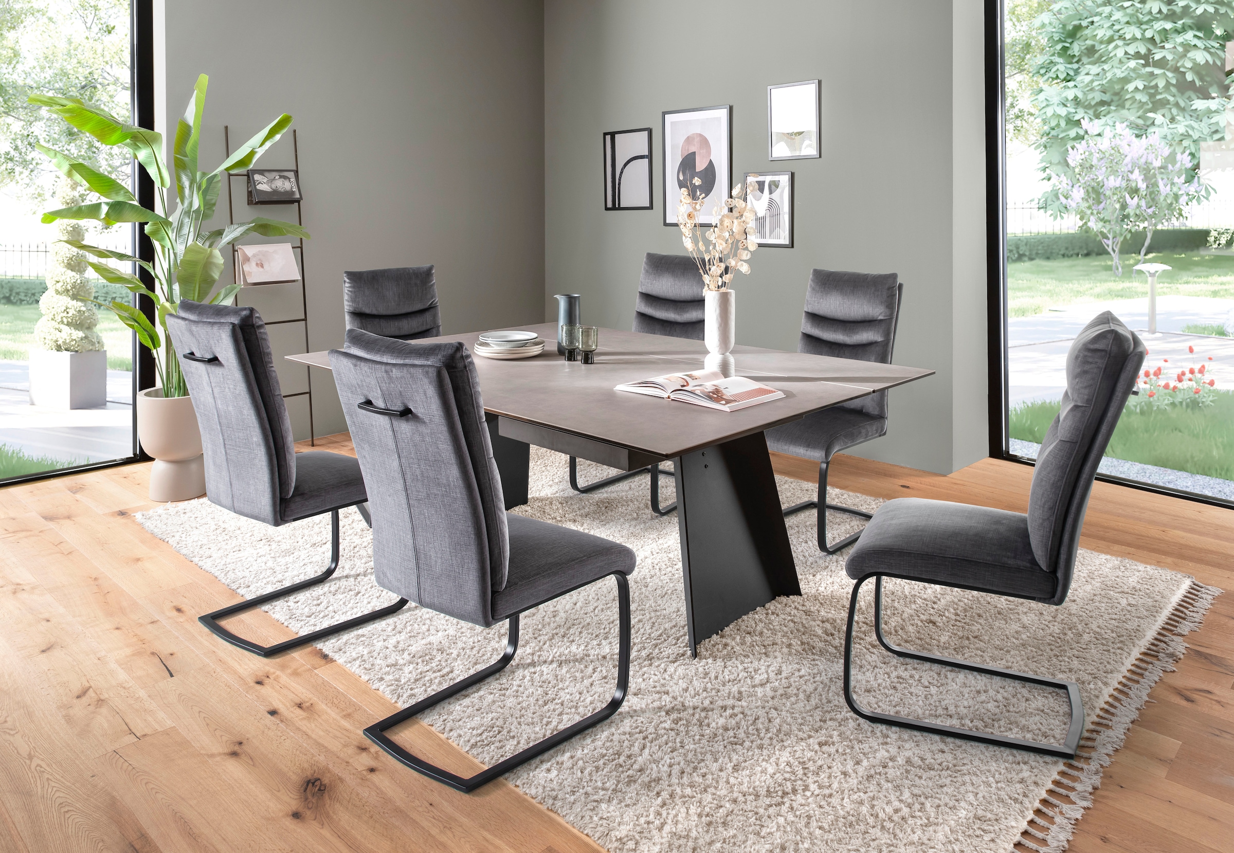 MCA furniture Freischwinger »Gibara Schwingstuhl 2er Set« (Set) 2 Stk.Esszimmerstuhl,Nosag Federung im Sitz,Flachrohr,Belastbarkeit 140 kg