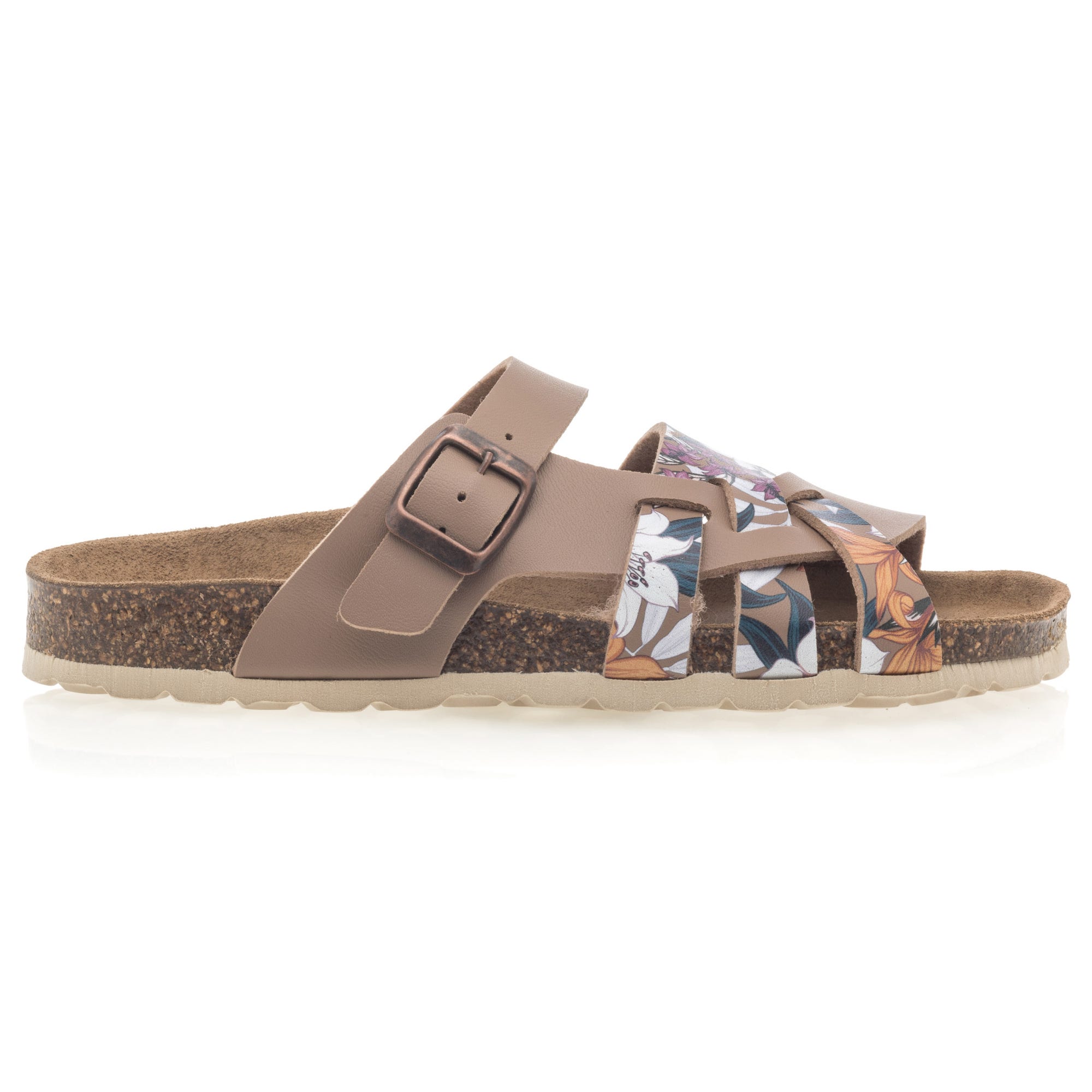 Mules semelle liège Femme taupe