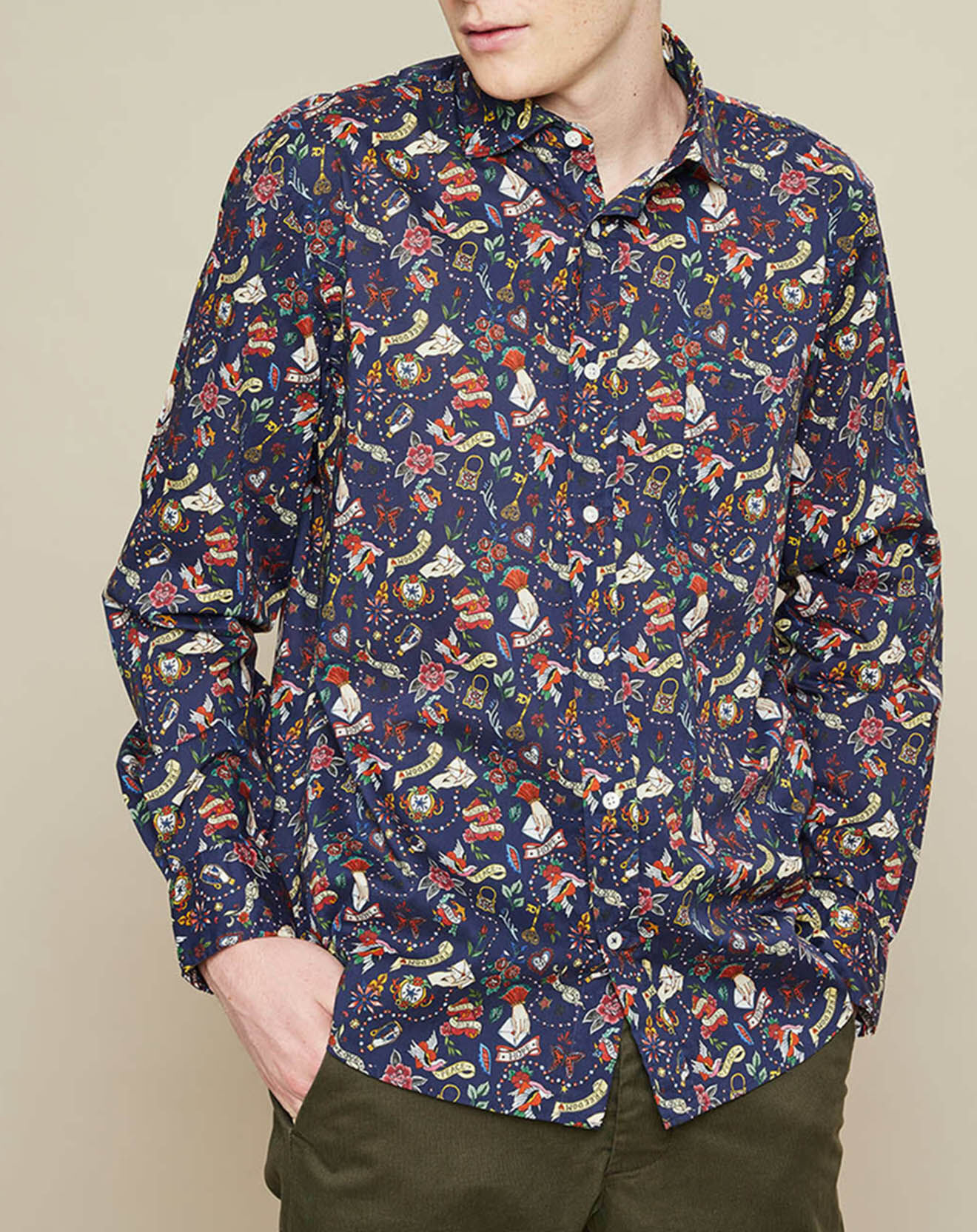 Hartford Chemise Regular Fit Paul liberty bleu marine