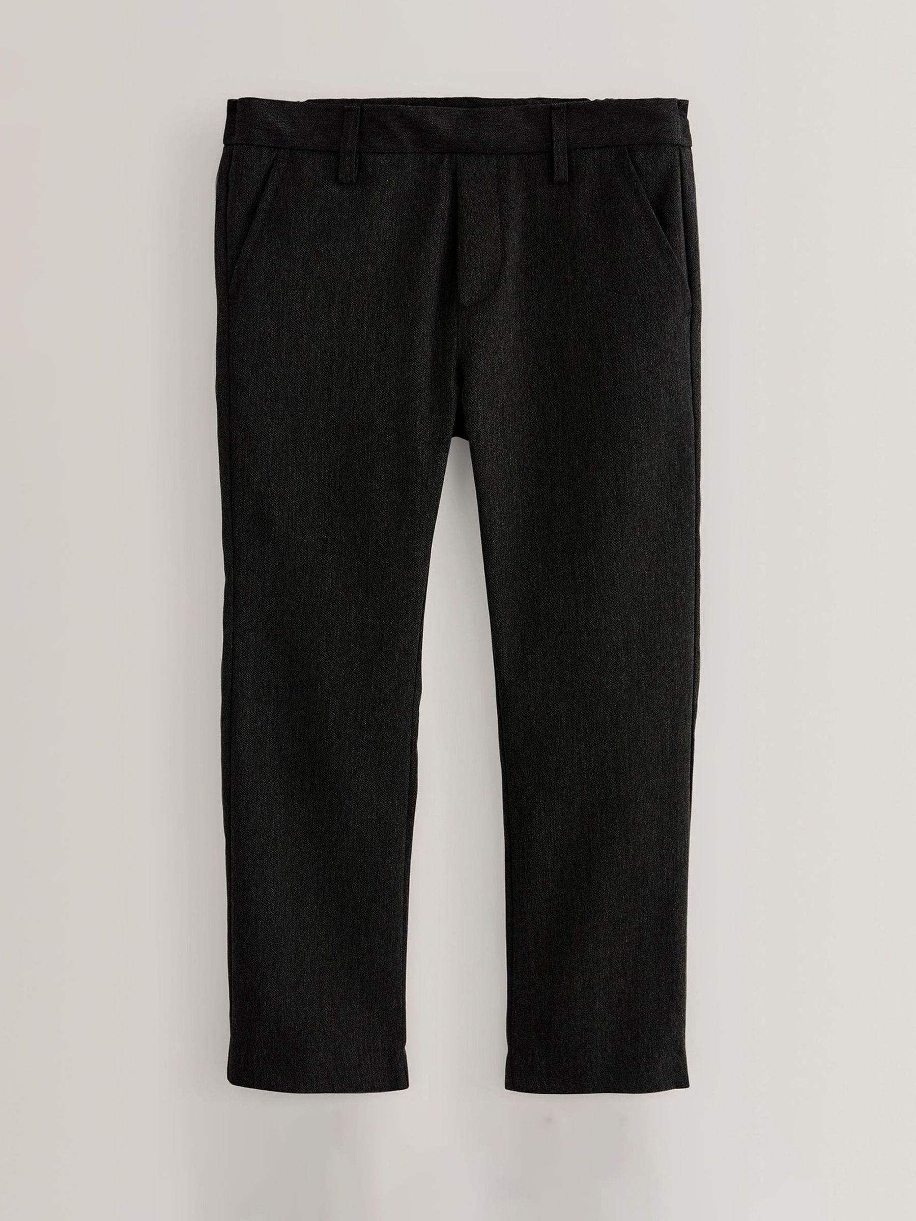 Zwart - Formele skinny schoolbroeken met stretchy elastische tailleband (3-17jr)