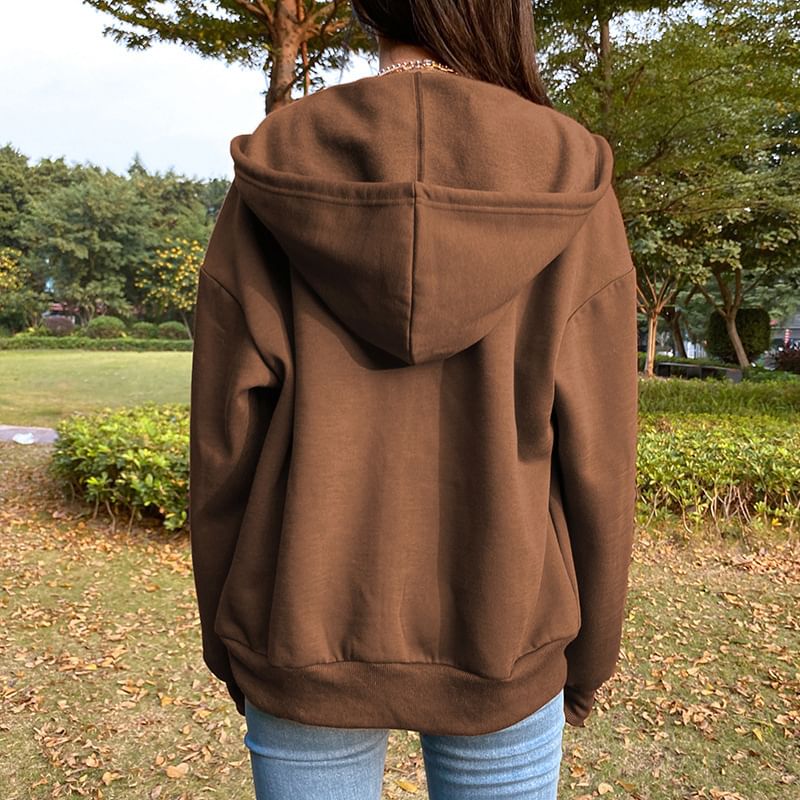 Trisica - Unisex hoodie met lange mouwen, losse pasvorm en rits