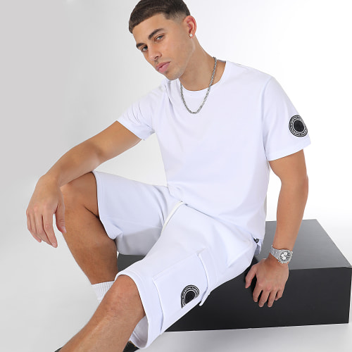 Ensemble Tee Shirt Et Short Jogging 1105 1087 Blanc