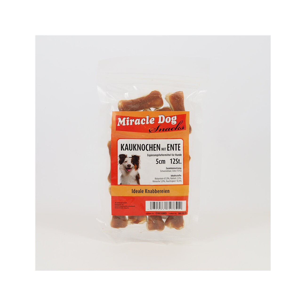 Miracle Dog Kauknochen Ente 8 x 5cm 12St