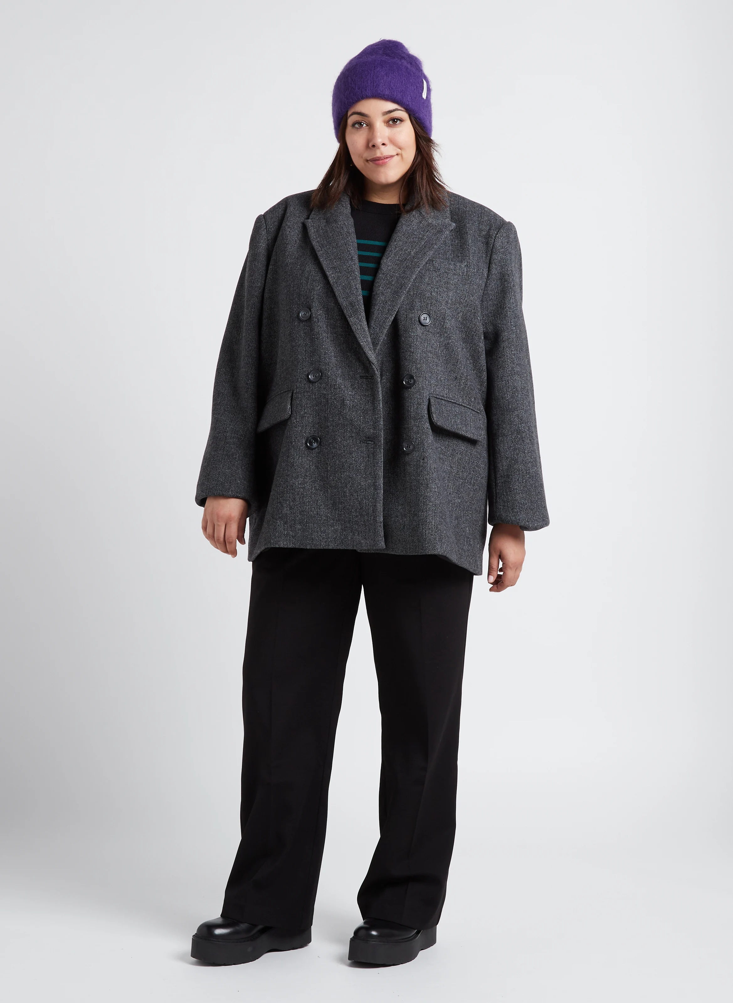 Pantalon droit stretch | Noir