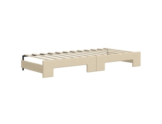 VIDAXL - Lit de jour avec lit gigogne crème 80x200 cm tissu