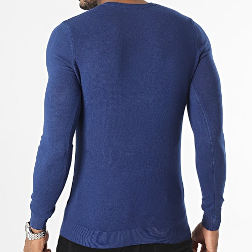 Pull Col V Bleu Roi