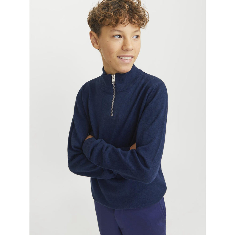 Køb Jack & Jones Junior Navy Blazer Jjeemil Strik Half Zip Noos Jnr