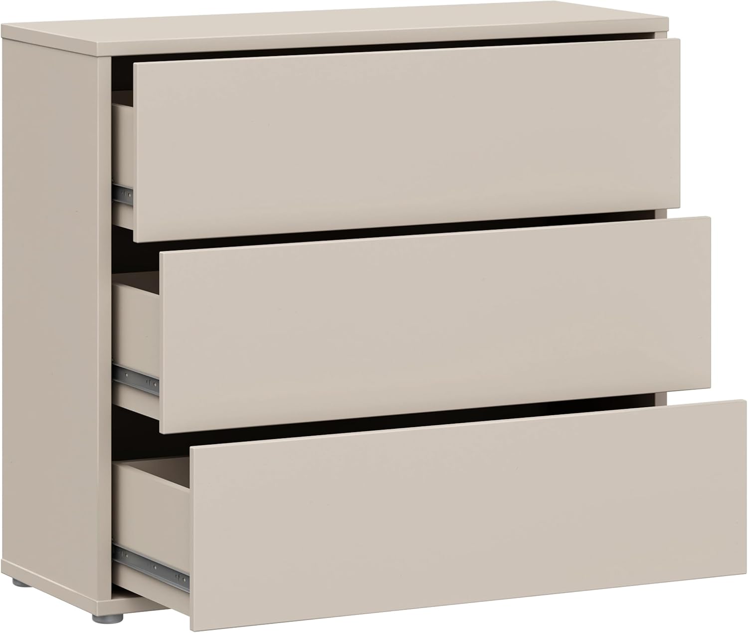 Forte Alice Springs Kommode 100, Moderne Kommode mit 3 Schubladen, Schlafzimmer, Wohnzimmer, Holzwerkstoff, Kaschmir Beige, 94,8 cm breit x 83,1 cm hoch x 34,9 cm tief