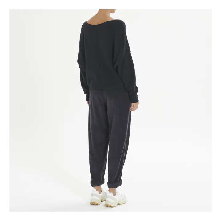 American Vintage Pull Col Bateau Damsville Laine | Noir
