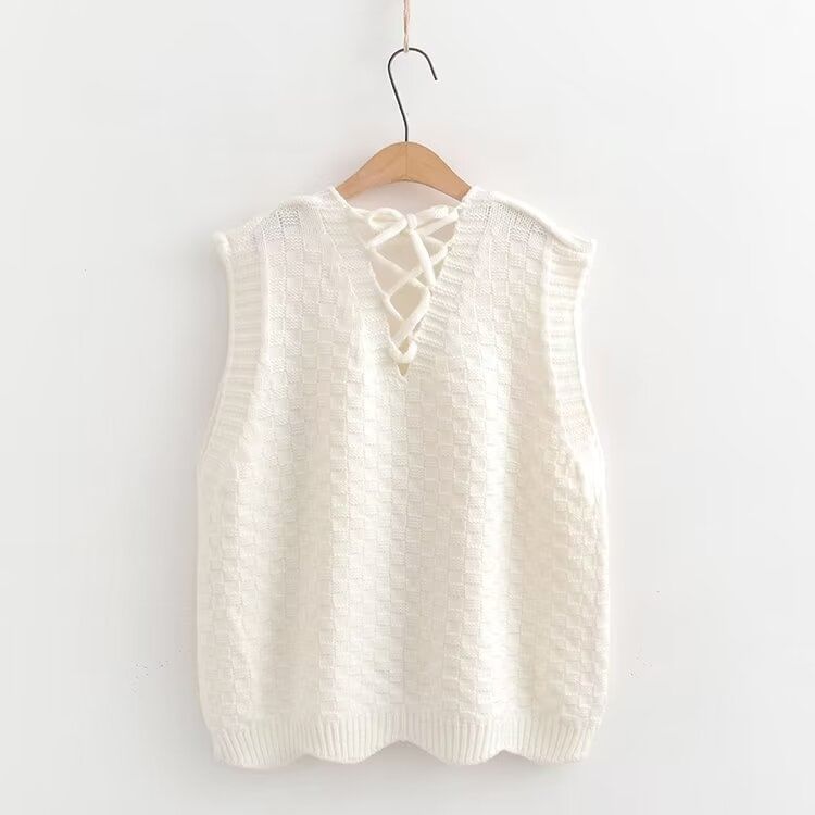 PANDAGO - V-hals trui met hartaccent / effen shirt met lange mouwen / set