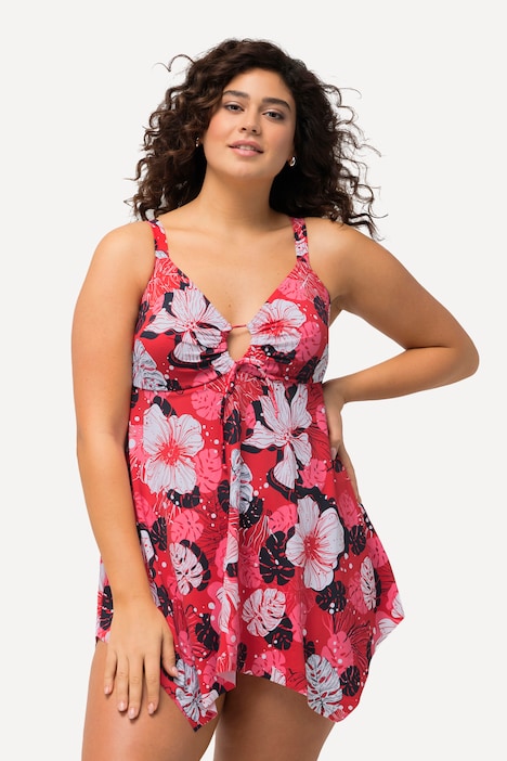 Badekleid, Blüten, Softcups, Keyhole, Zipfelsaum