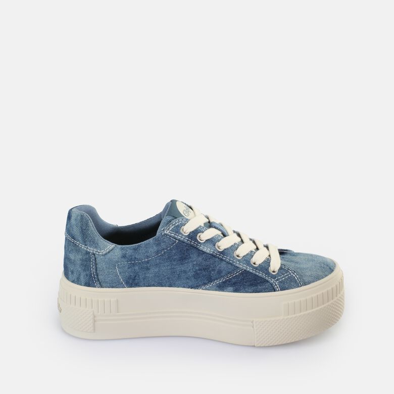 Paired Baskets basses véganes, bleu jean