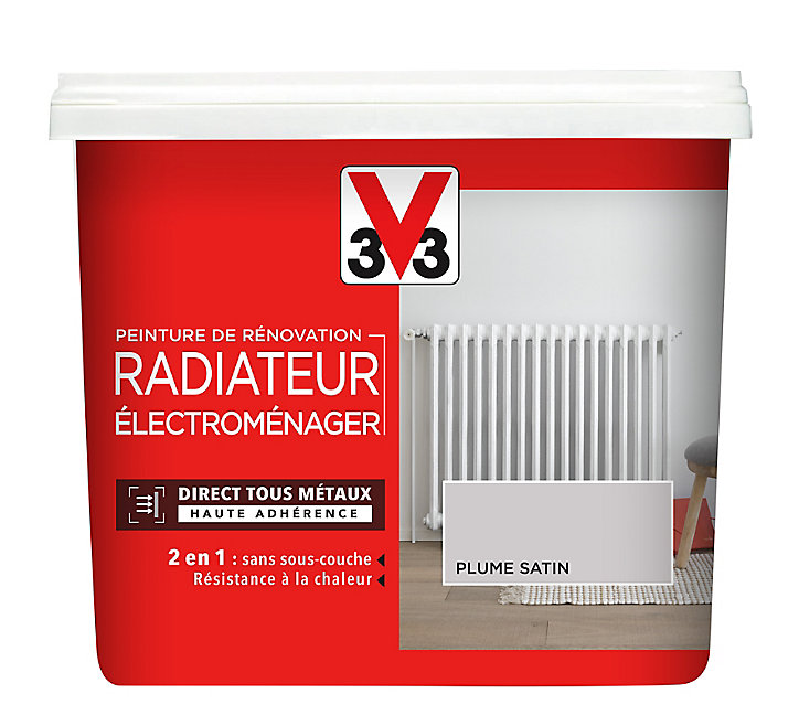 Peinture de rénovation radiateur électroménager V33 plume satin 0,75L