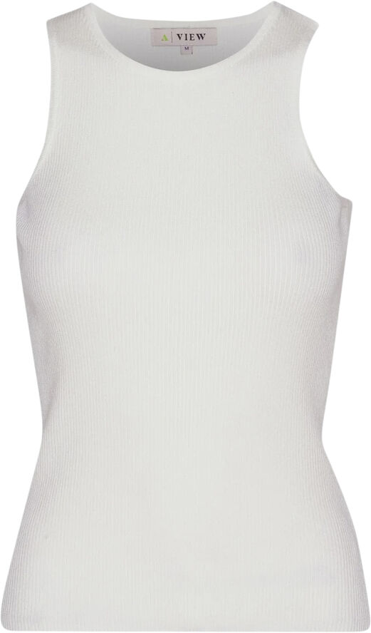 A-VIEW Rib knit tank top White