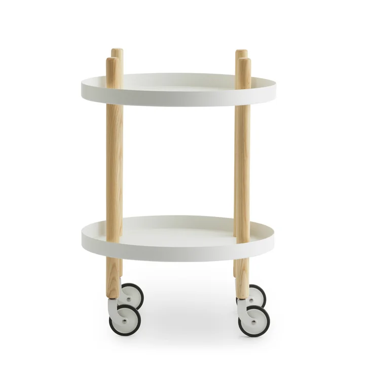 Normann Copenhagen - Block Beistellwagen Ø 45 cm, Esche / weiss