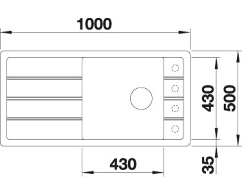 Blanco FARON XL 6 S spoelbak, 1000 x 500 mm, antraciet, 524783