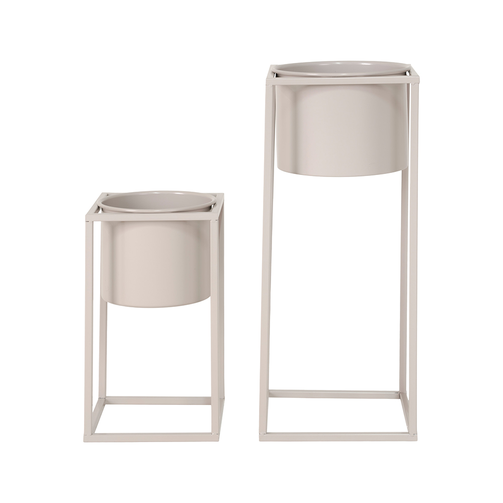 Staande plantenpot Finnley (set van 2) Finnley staande bloempot beige - set van 2