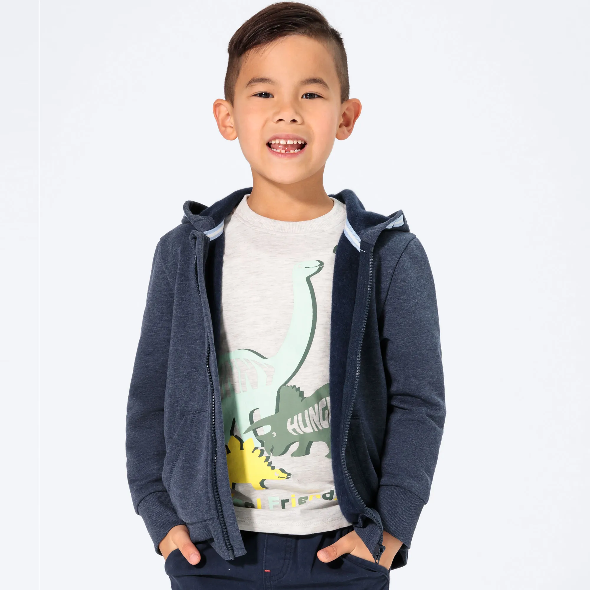 Jungen-Sweatjacke in melange-Optik
