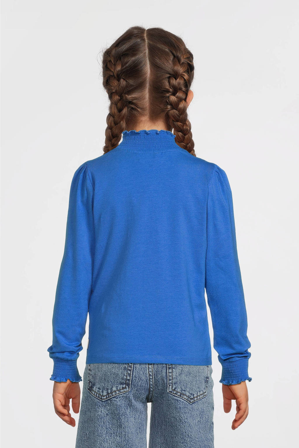 Moodstreet longsleeve Laure met printopdruk helderblauw