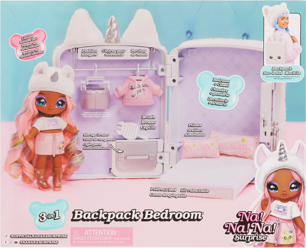 Na! Na! Na! Surprise 3-in-1 Backpack Bedroom Unicorn Playset- Whitney Sparkles