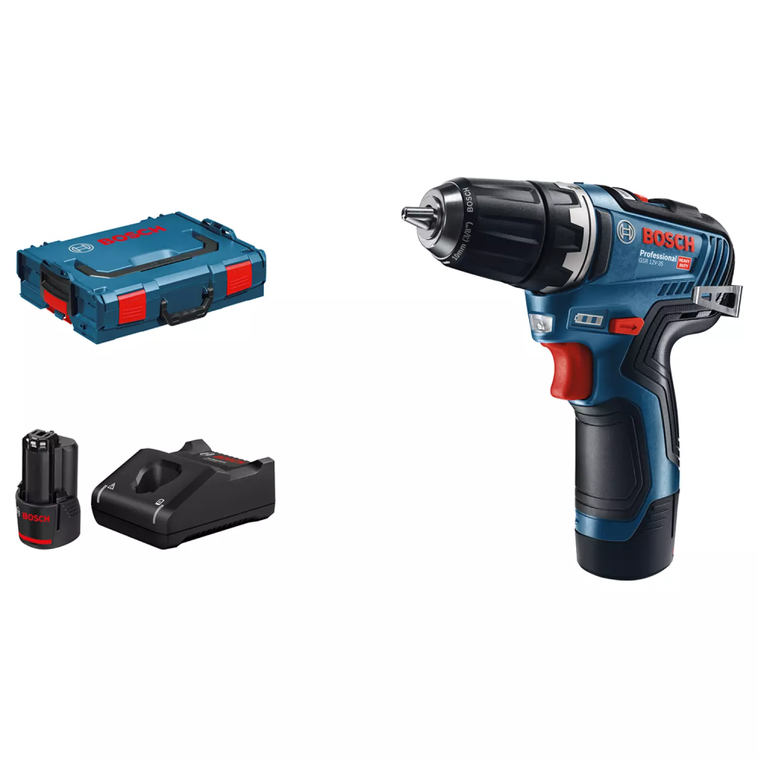 Bosch GSR 12V-35 12V Li-Ion accu schroefboormachine set (2x 3.0Ah) in L-Boxx