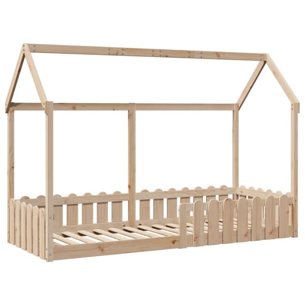 vidaXL Barnesengeramme hus 80x200 cm heltre furu