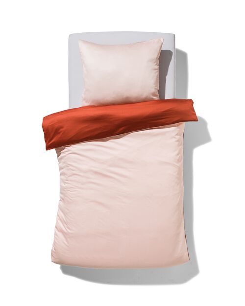 housse de couette satin 140x200220 uni terracotta/rose