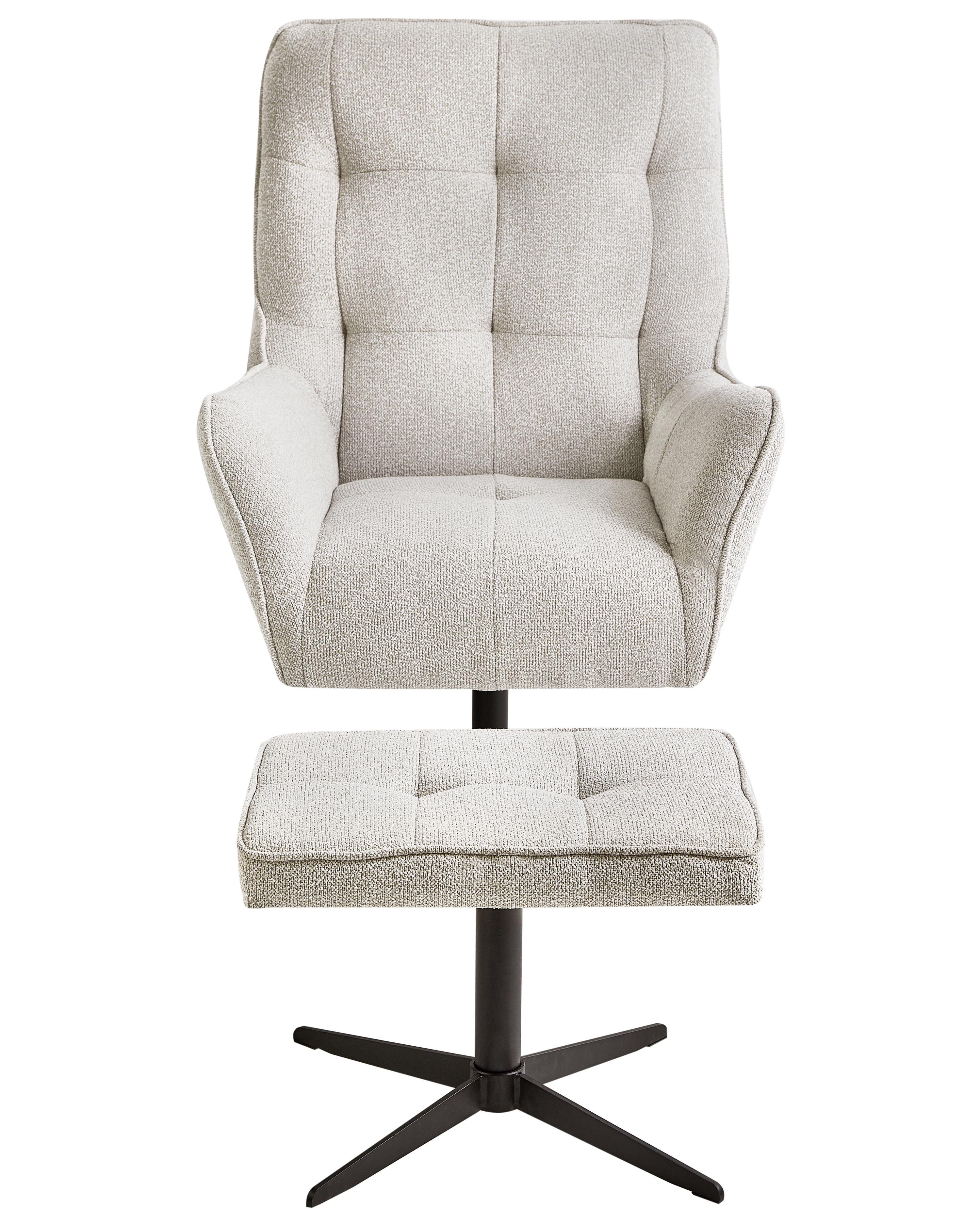 Draaifauteuil MOLLE II met voetenbank Stof Lichtbeige