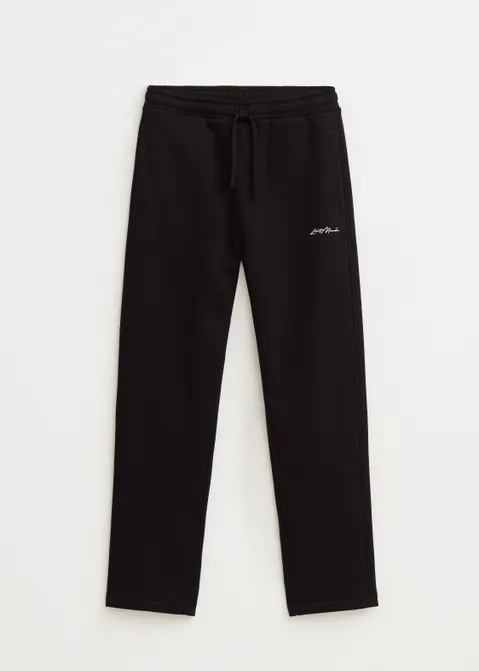 Brushed straight broek zwart (ZWART)
