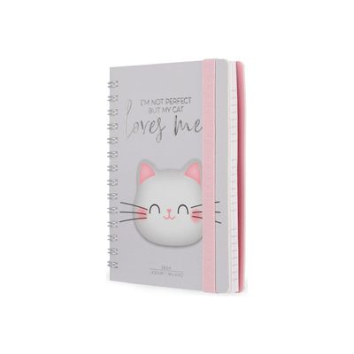 Agenda à spirale 1 semaine sur 2 pages - 8,5 x 13 cm - chaton - Legami