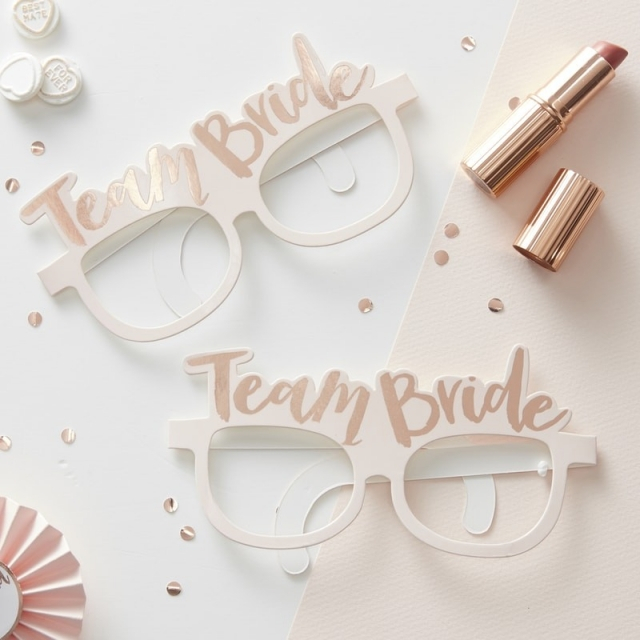 (10er Set) Photo Booth Party Brille Junggesellinnenabschied Fotorequisite Sonnenbrille Verkleidungs Accessoire - Team Bride / Bride to Be
