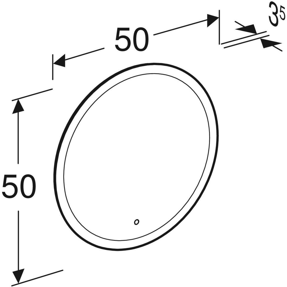 Geberit Option ronde spiegel met verlichting 50cm