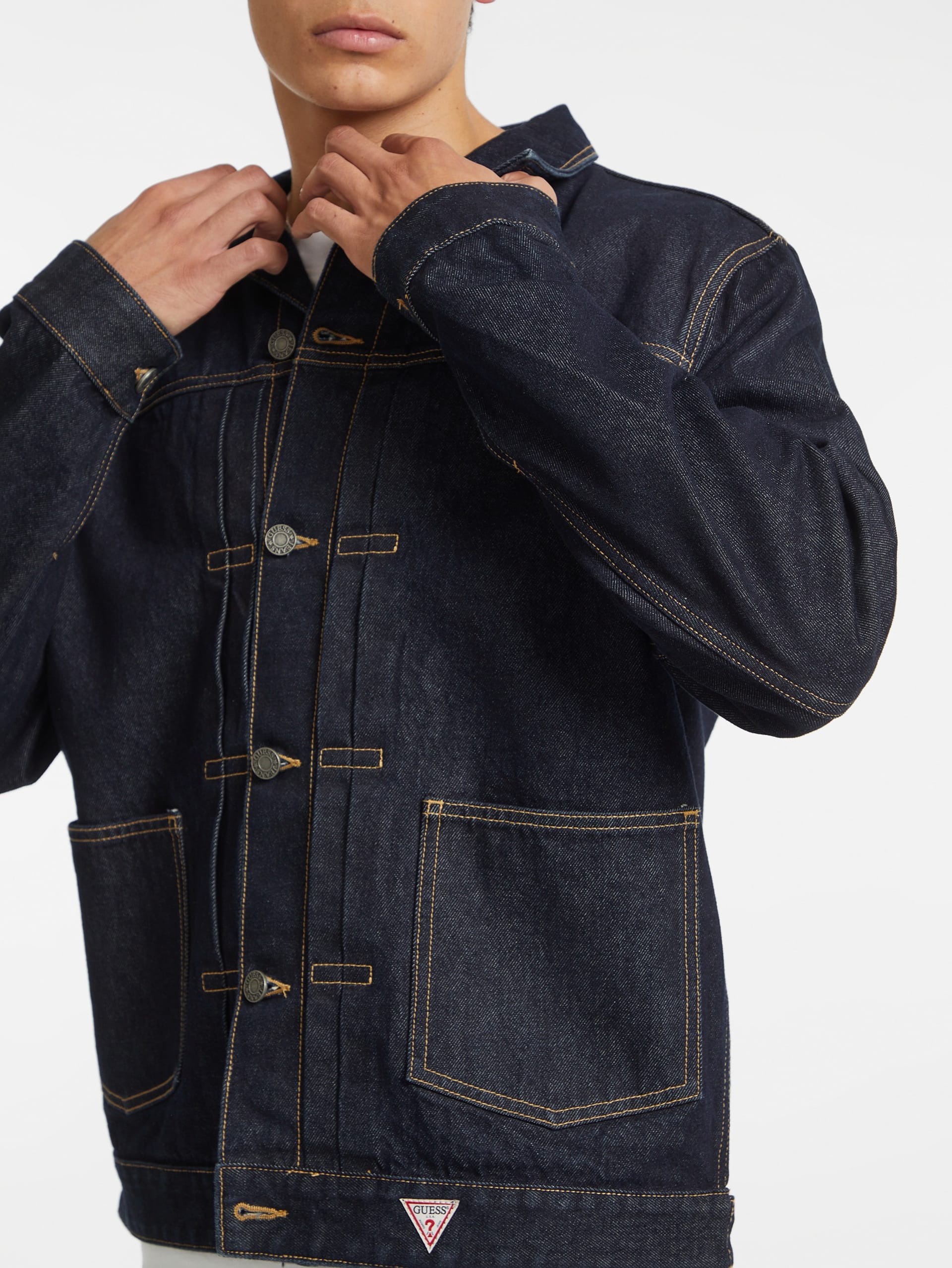 Jaqueta jeans com bainha selvedge