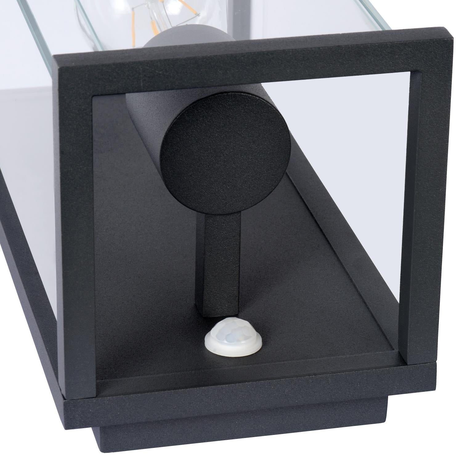 Claire wandlamp buiten IP54 met bewegingssensor zwart
