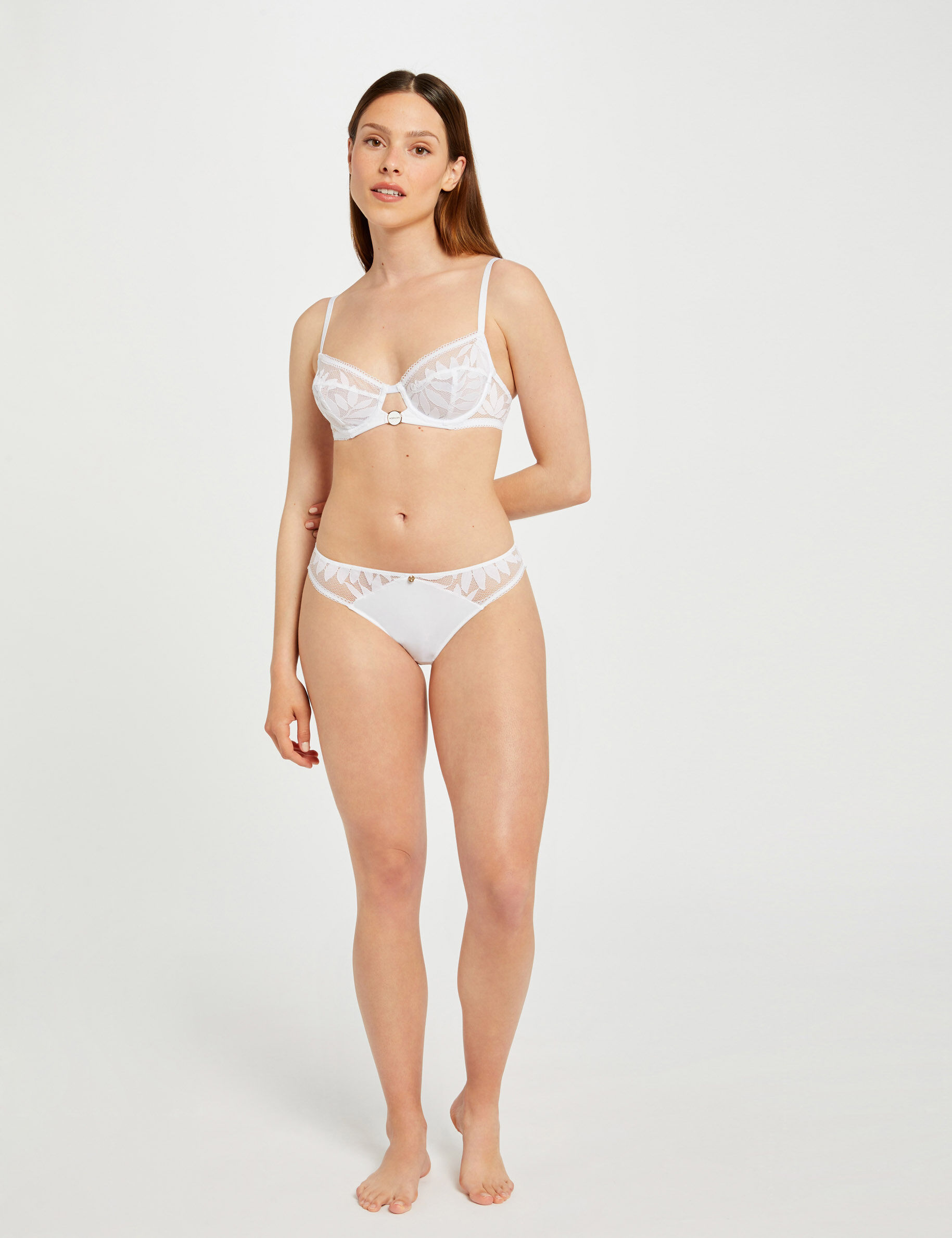 Slip en dentelle blanc femme - blanc