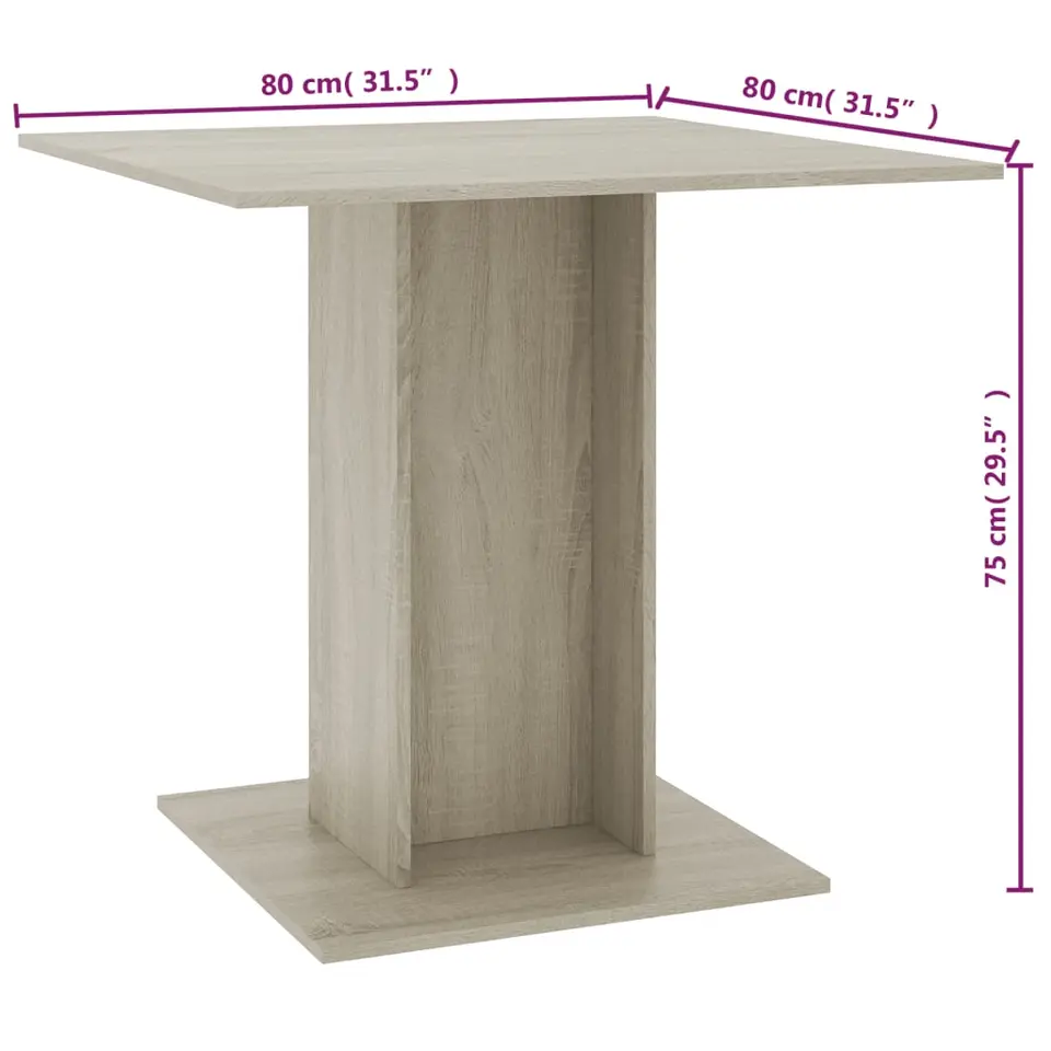 vidaXL - Eettafel - Bruin - Bewerkt hout