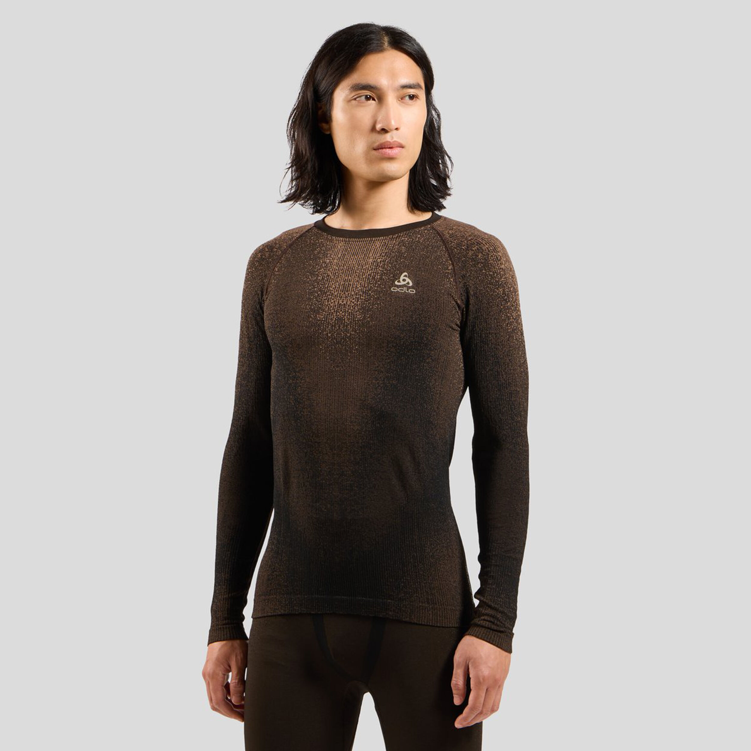 Odlo Performance Warm Blackcomb Crew Neck Maillot De Corps Hommes - Marron