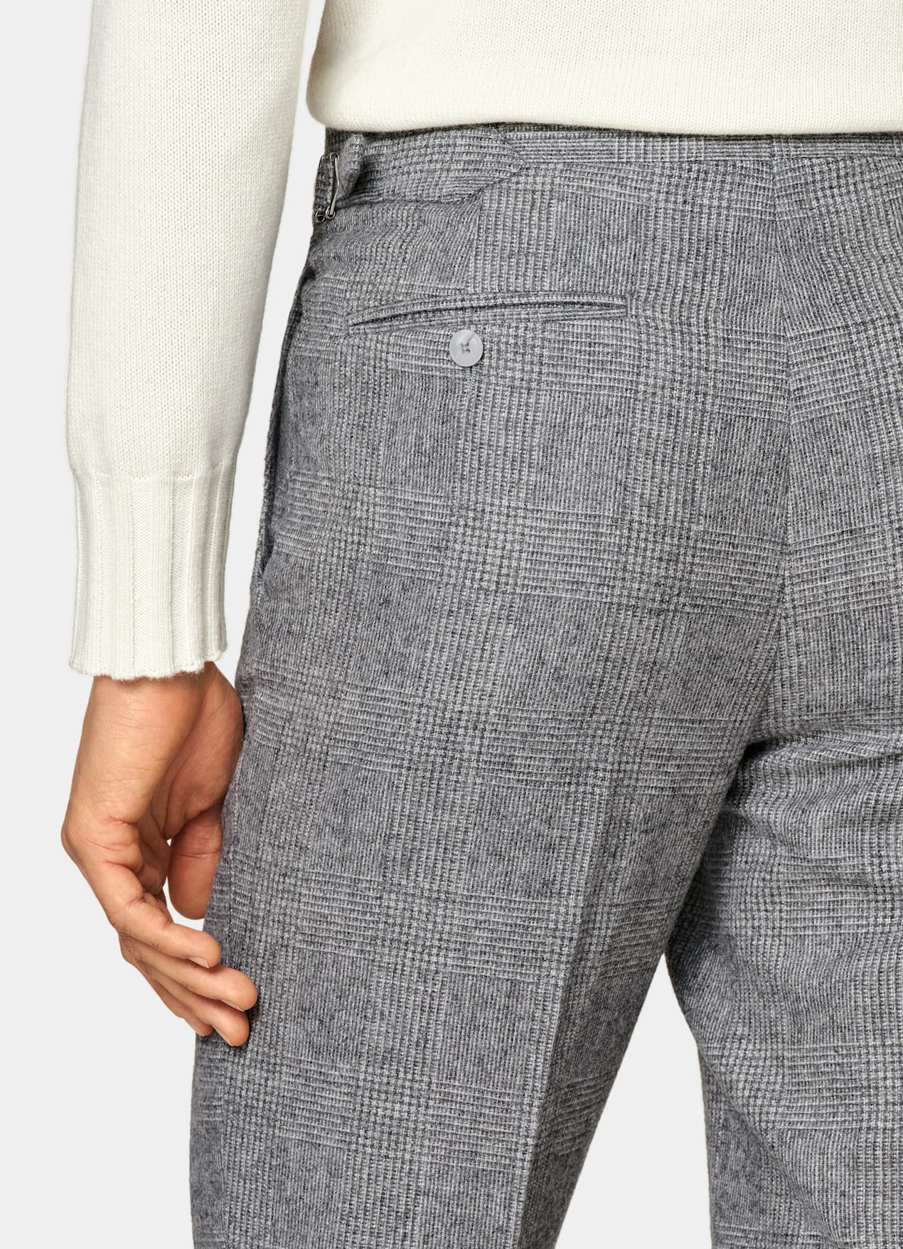 Costume Havana coupe Tailored gris clair à carreaux