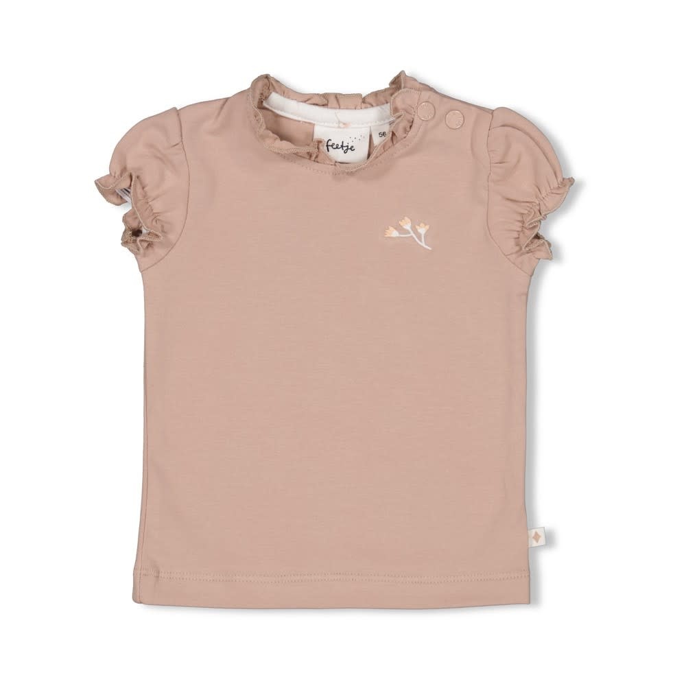 Feetje Feetje t-shirt - Delicate Flower taupe