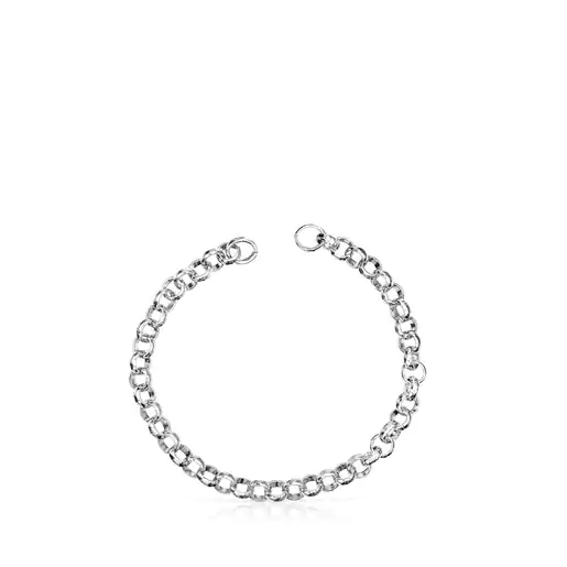 Pulseira prateada, 17 cm.