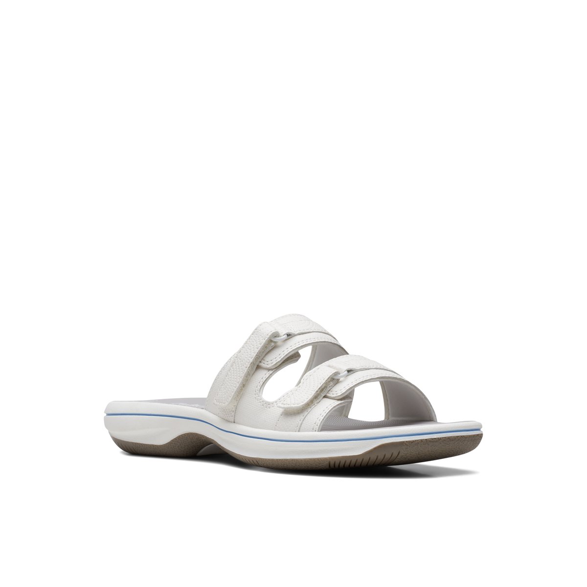 CLARKS-Breeze_piper-Sandales à glissière - Talon plat - Blanc