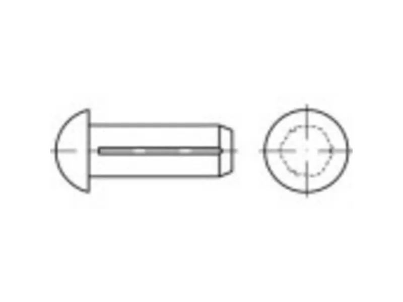 TOOLCRAFT 136517 Halvrundt rillet søm (Ø x L) 2.3 mm x 6 mm Stål 500 stk