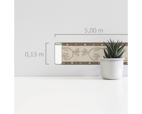 Rand 5241-71 Alleen Randen 9 Cappuccino Wijnstok crèmebruin 5 m x 13 cm