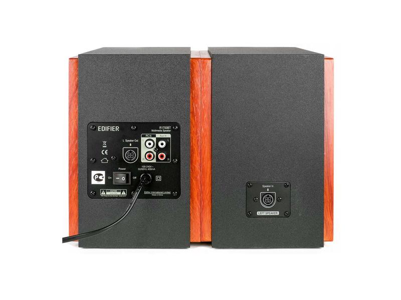 Edifier Regallautsprecher Paar R1700BT Braun Aktive 2.0 Regallautsprecher mit viel Leistung, Bluetooth und 2x Cinch-Eingängen