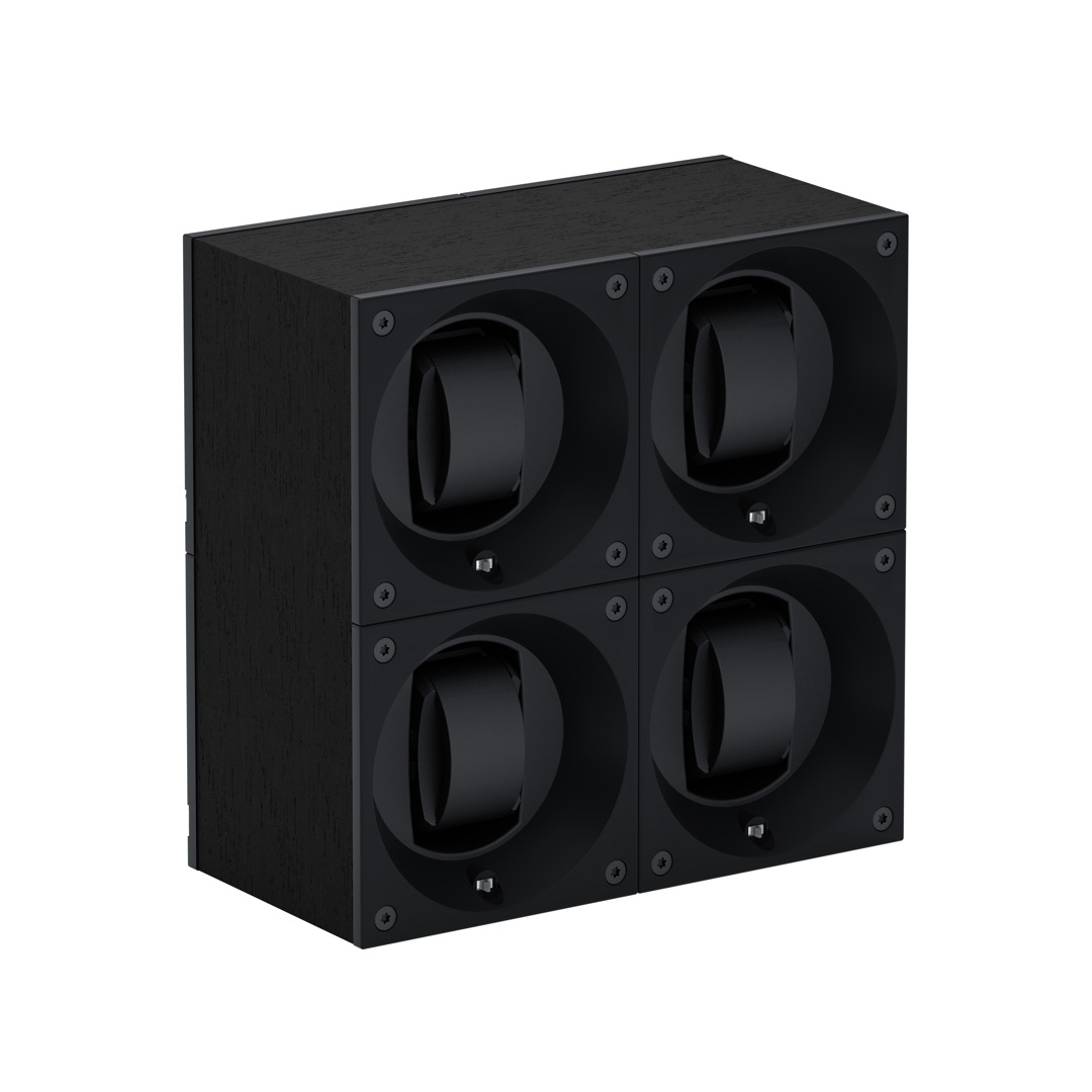SwissKubik Masterbox Wenge-Holz Schwarz - 4 Uhren