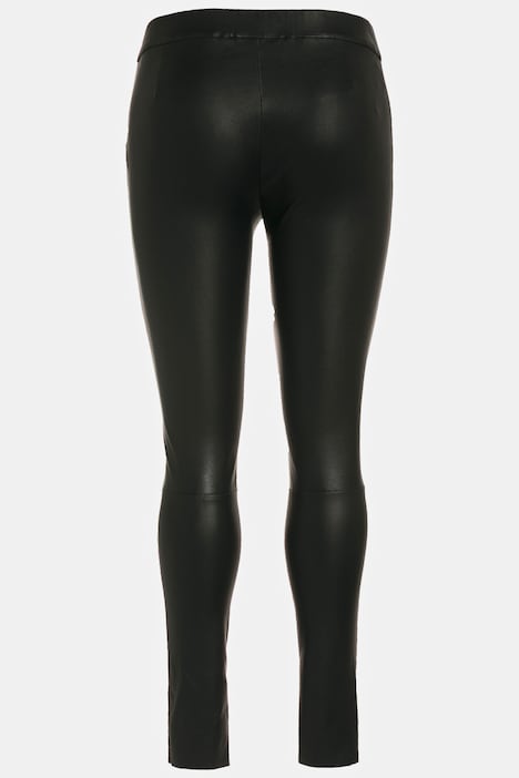 Stretchleder-Hose, schmales Bein, Elastikbund